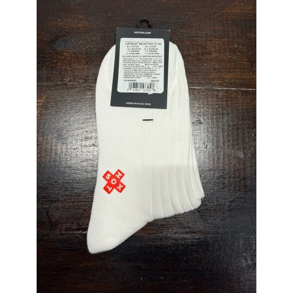 HOTSOX Womens Artist Series Embroidered Sunflower Crew Socks‎ White Size 9-11